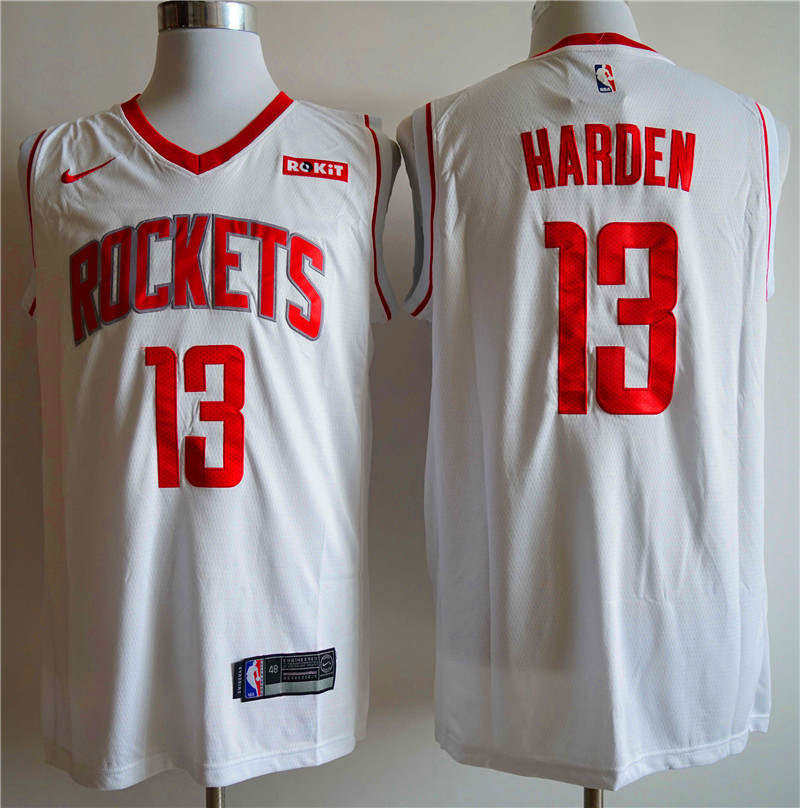 Men Houston Rockets 13 Harden white Nike NBA Jerseys